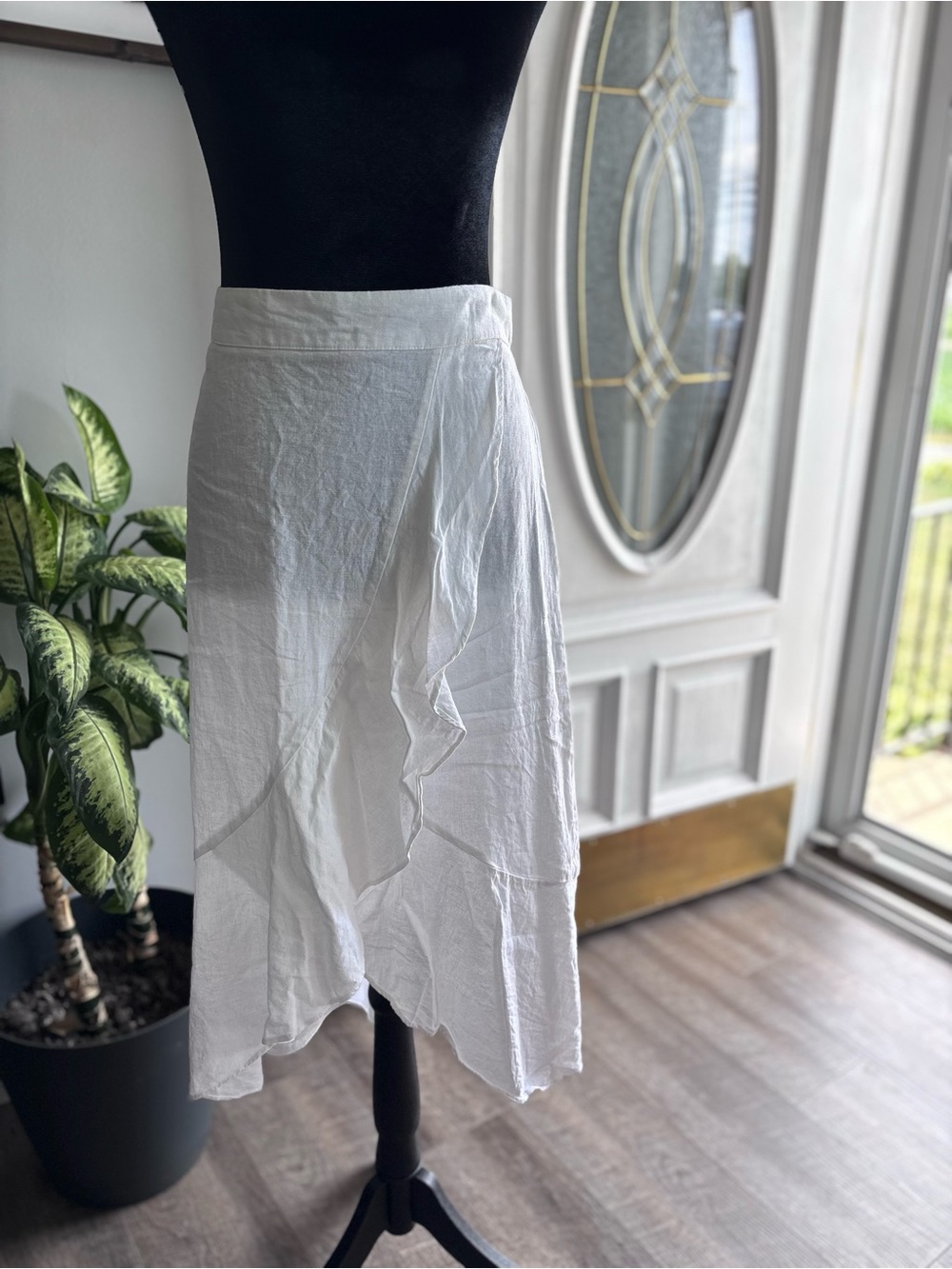 Westport White Wrap-Style Midi Skirt